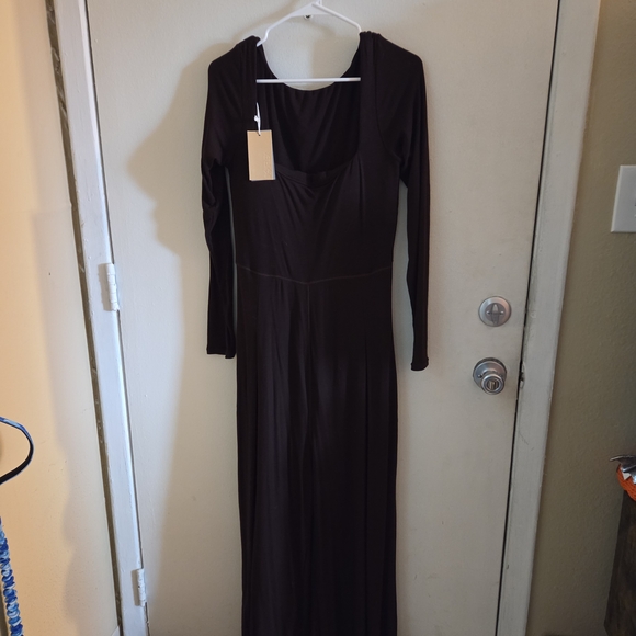 POPFLEX Pants - Go With The Flow Long Sleeve Jumpsuit BROWN 1X